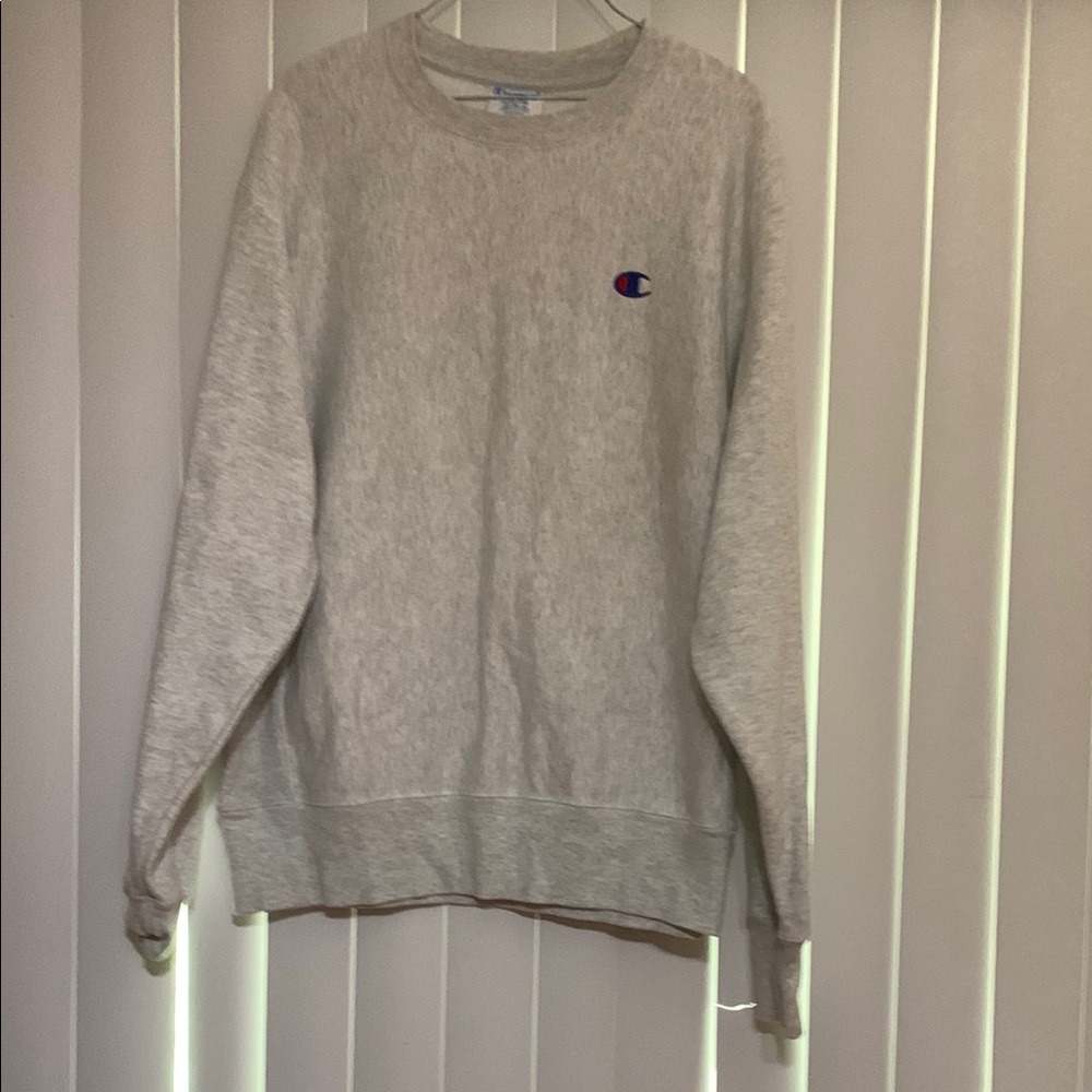 Champion Gray Crewneck Sweater Classic Style
